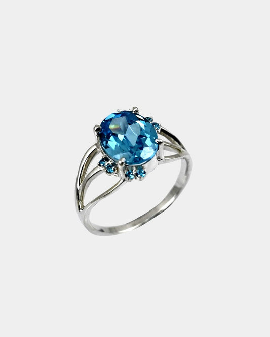 Aquamarine Charm Ring
