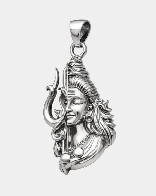 Ardhanarishvara Silver Pendant