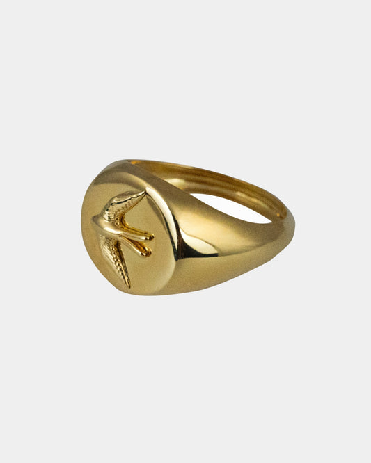 Sparrow Gold Signet Ring