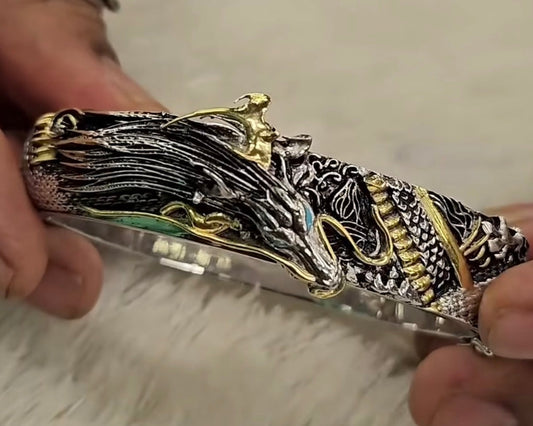 The Antique Dragon Bracelet: Power Sculpted in Silver