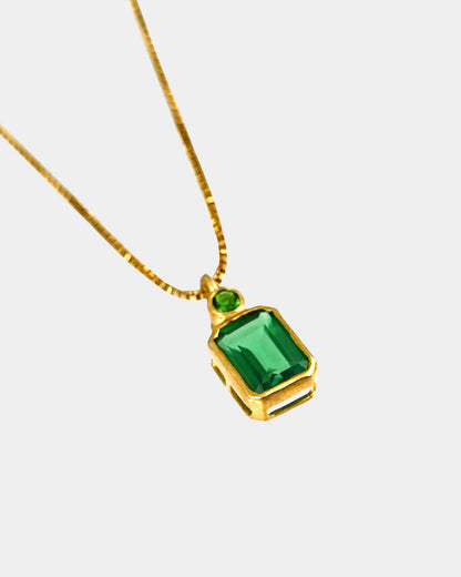 Emerald stone charm pendant