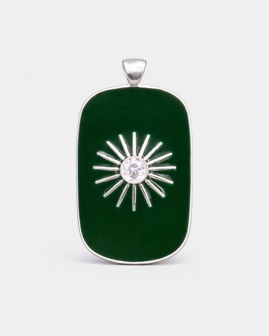 Aesthetic White Diamond Sun pendant