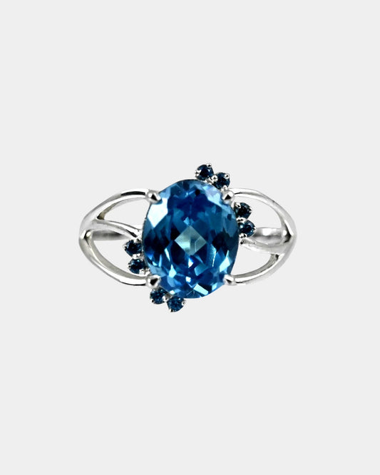 Aquamarine Charm Ring