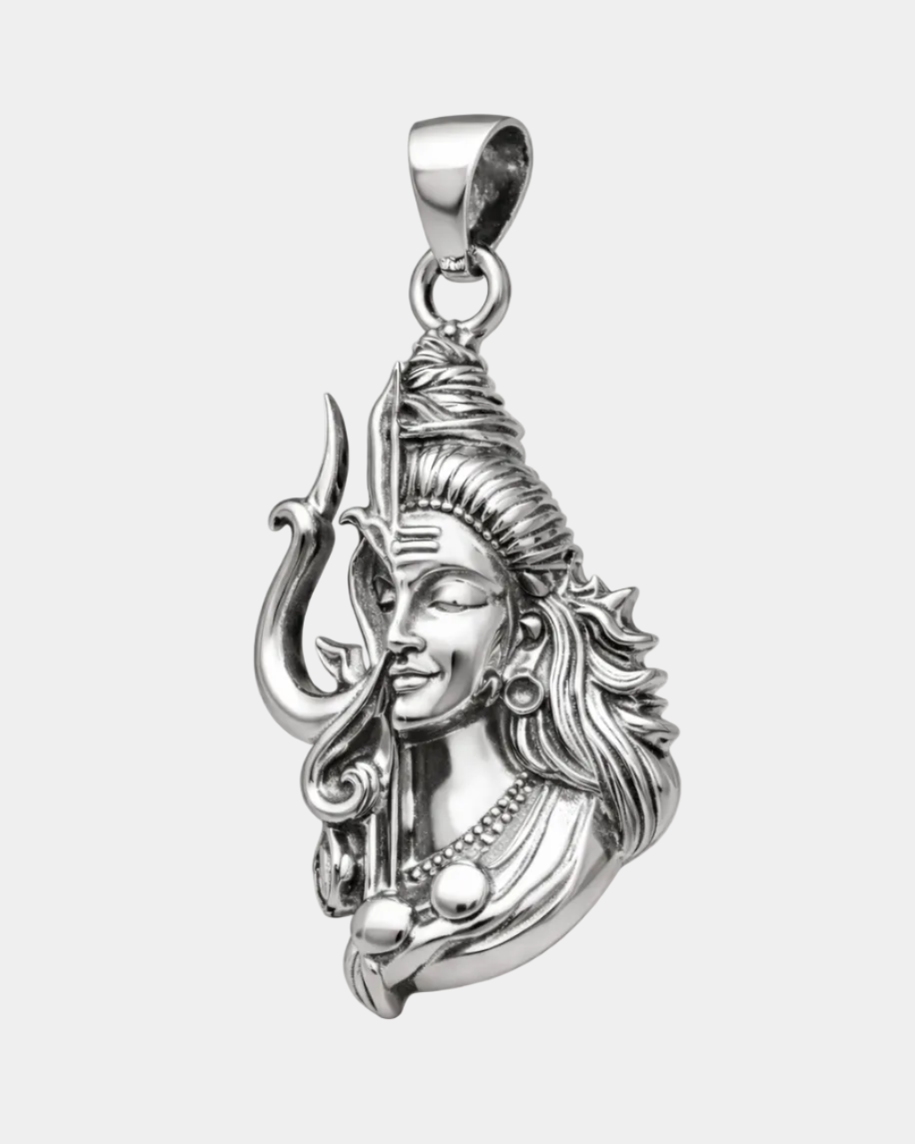 Ardhanarishvara Silver Pendant