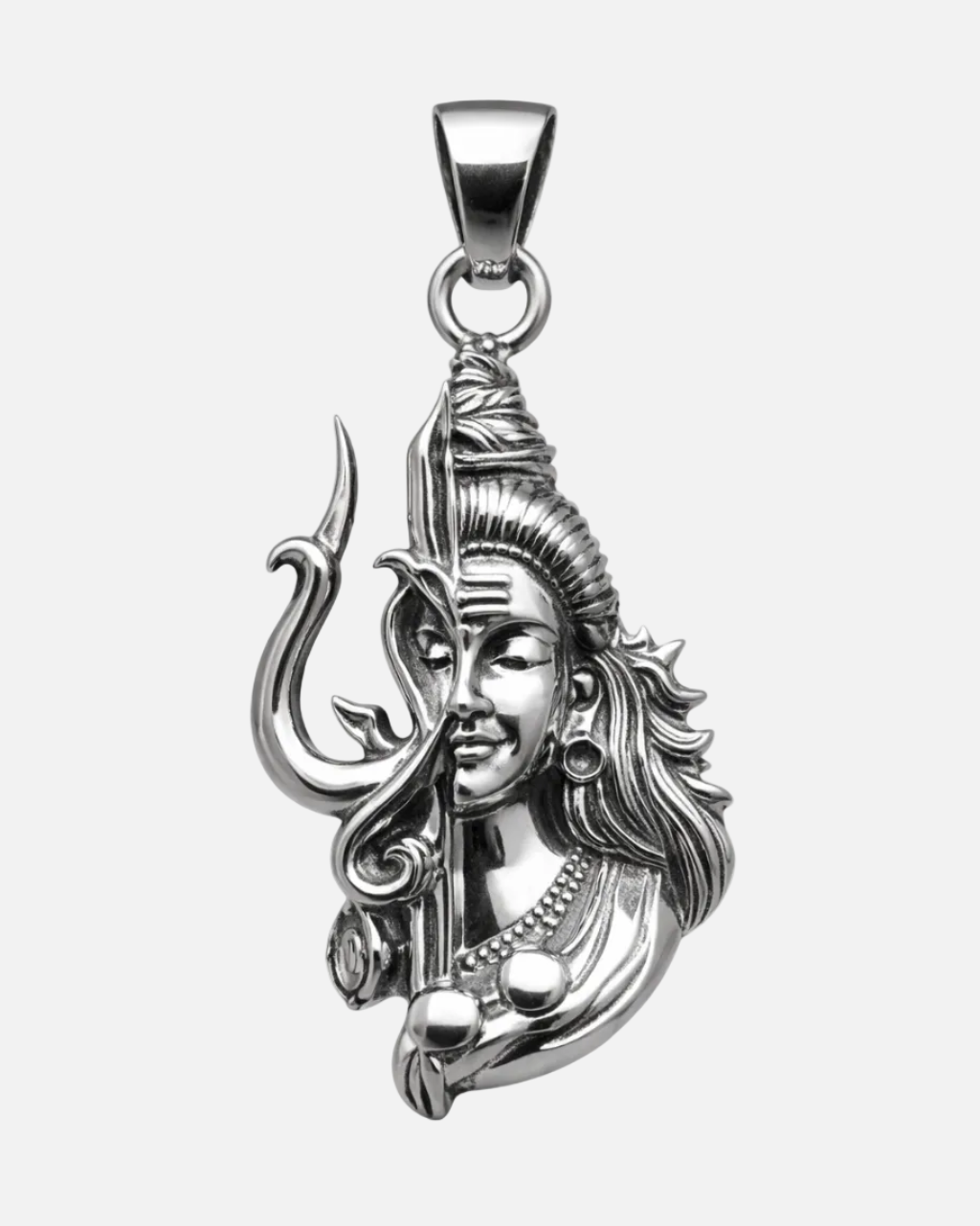 Ardhanarishvara Silver Pendant