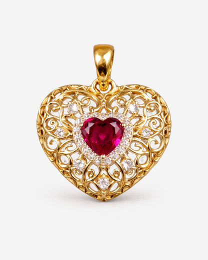 Elegant Heart Ruby pendant