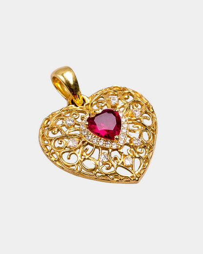 Elegant Heart Ruby pendant