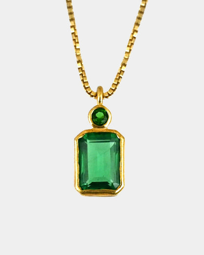 Emerald stone charm pendant