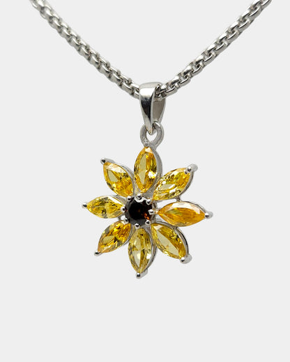Sunflower Diamond Necklace
