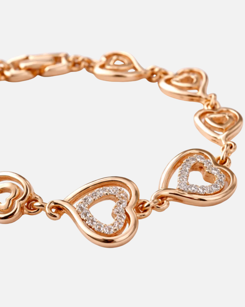 Heart-Link Diamond Bracelet