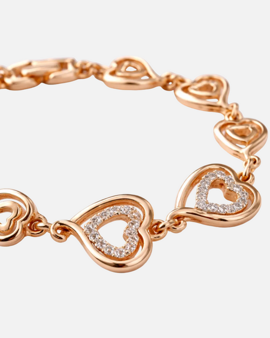 Heart-Link Diamond Bracelet