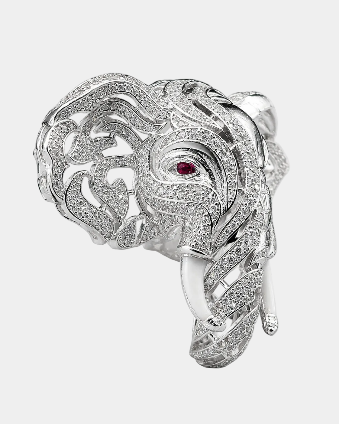 Gajraj Iced Elephant Brooch