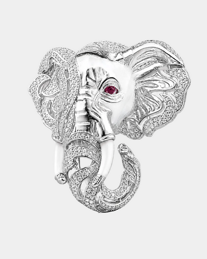 Gajraj Iced Elephant Brooch