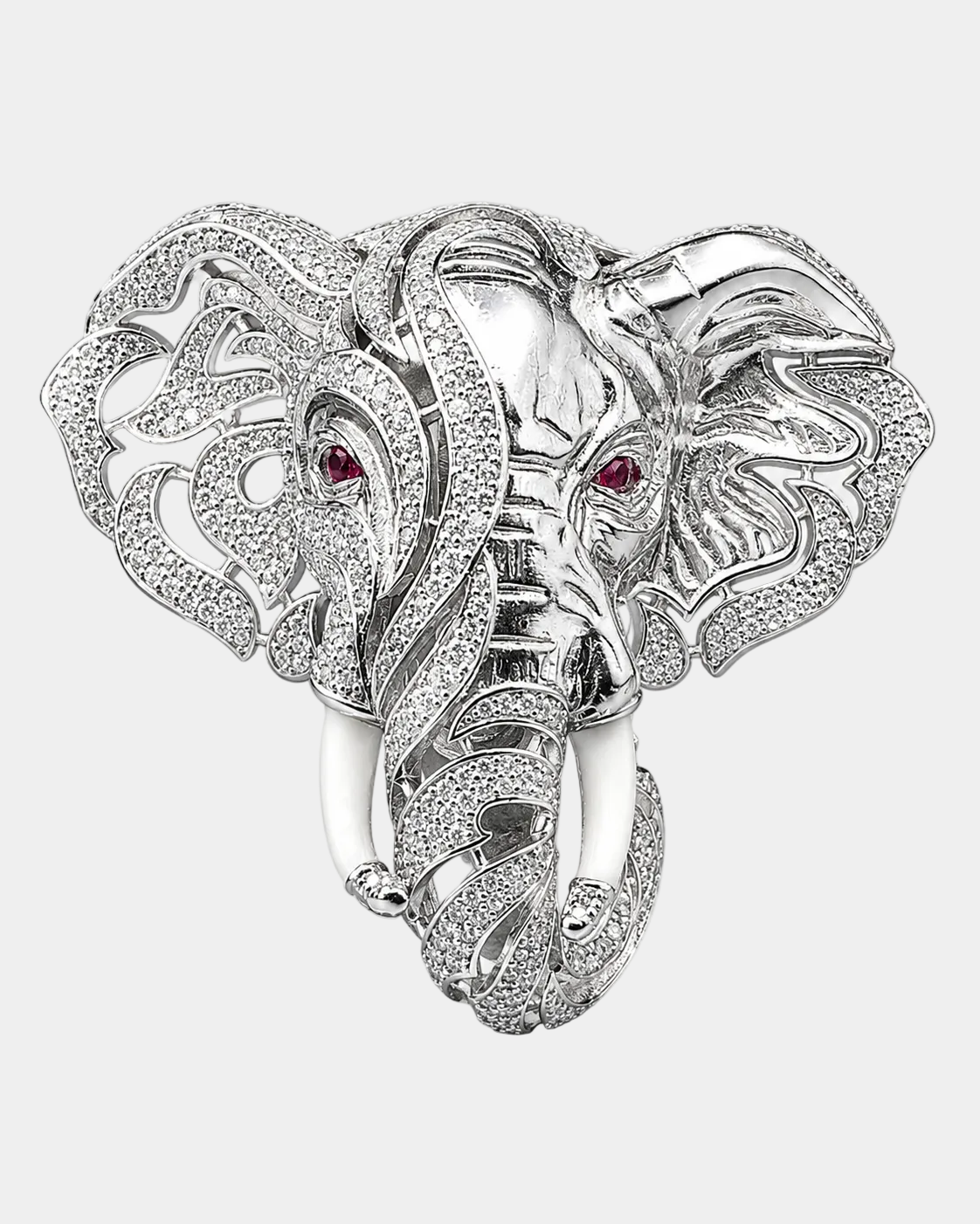 Gajraj Iced Elephant Brooch