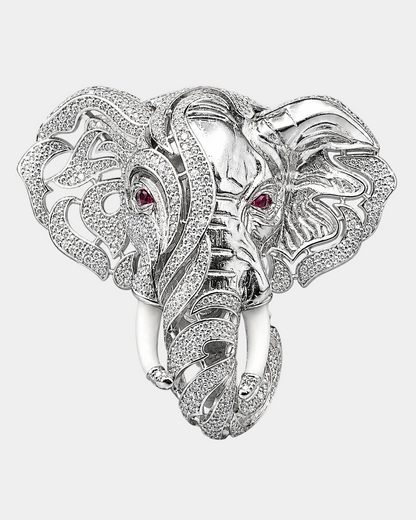 Gajraj Iced Elephant Brooch