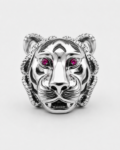 Ruby Gaze Tiger Brooch