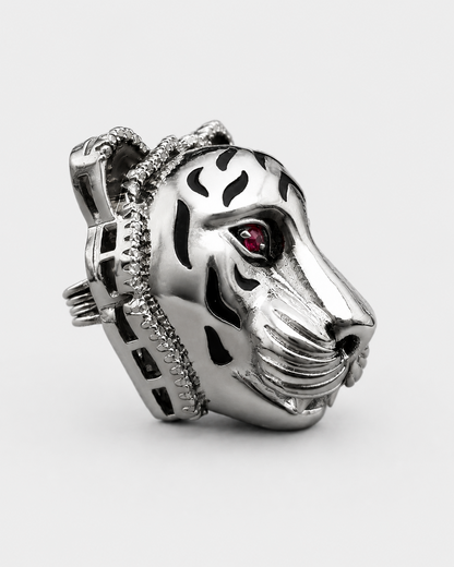 Ruby Gaze Tiger Brooch