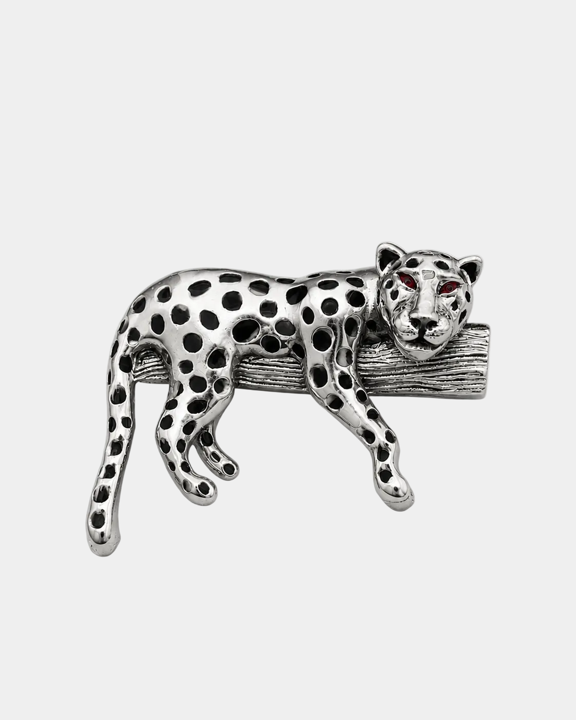 The Watchful Leopard Brooch