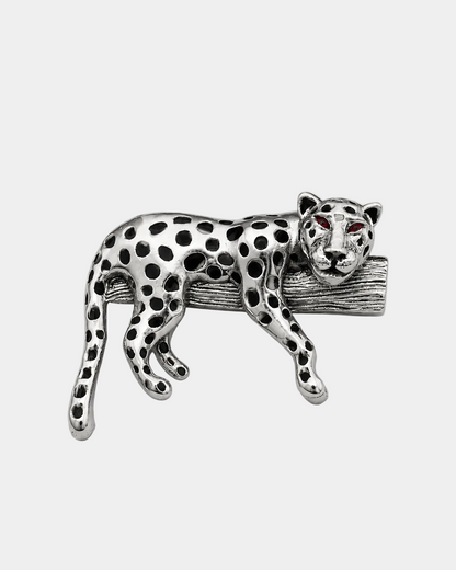 The Watchful Leopard Brooch