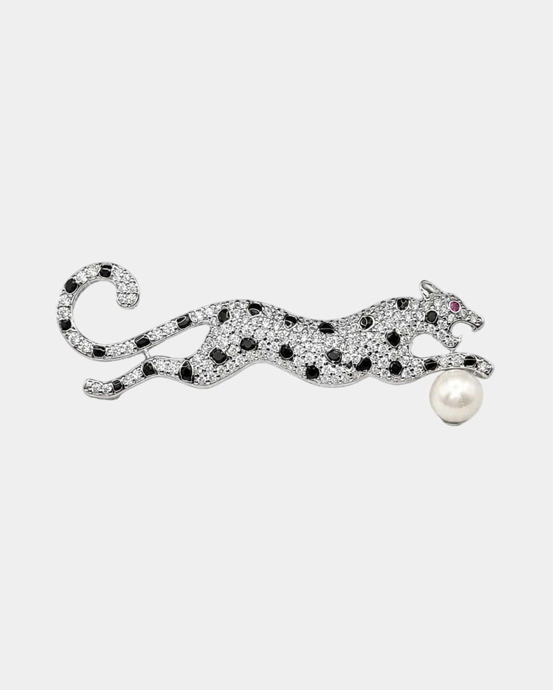 Pearl Pursuit Leopard Brooch