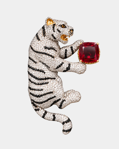 Tiger Iced-out Brooch