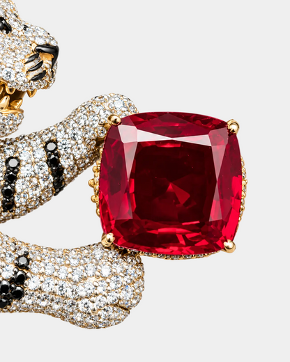 Tiger Iced-out Brooch