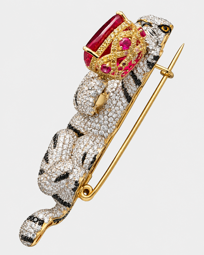 Tiger Iced-out Brooch