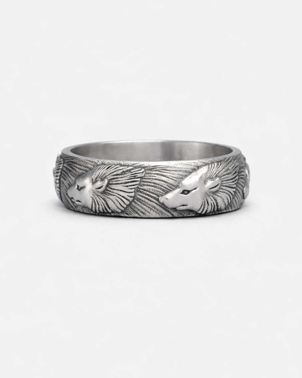 Vintage Wolf Band Ring