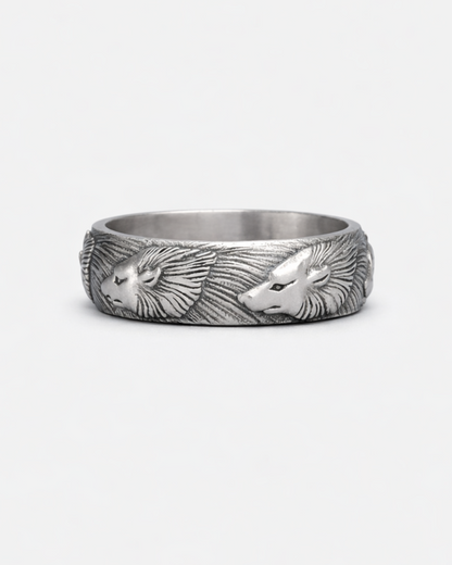 Vintage Wolf Band Ring
