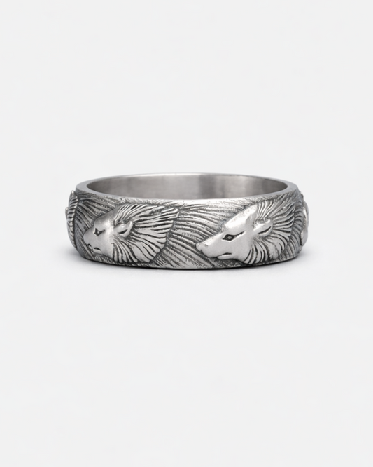 Vintage Wolf Band Ring