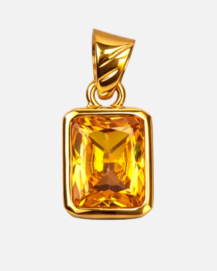 Sapphire gold charm pendant