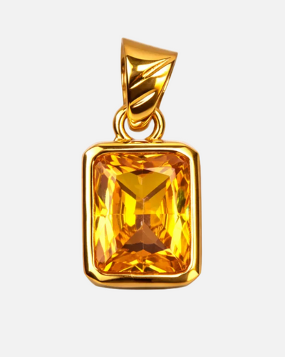 Sapphire gold charm pendant