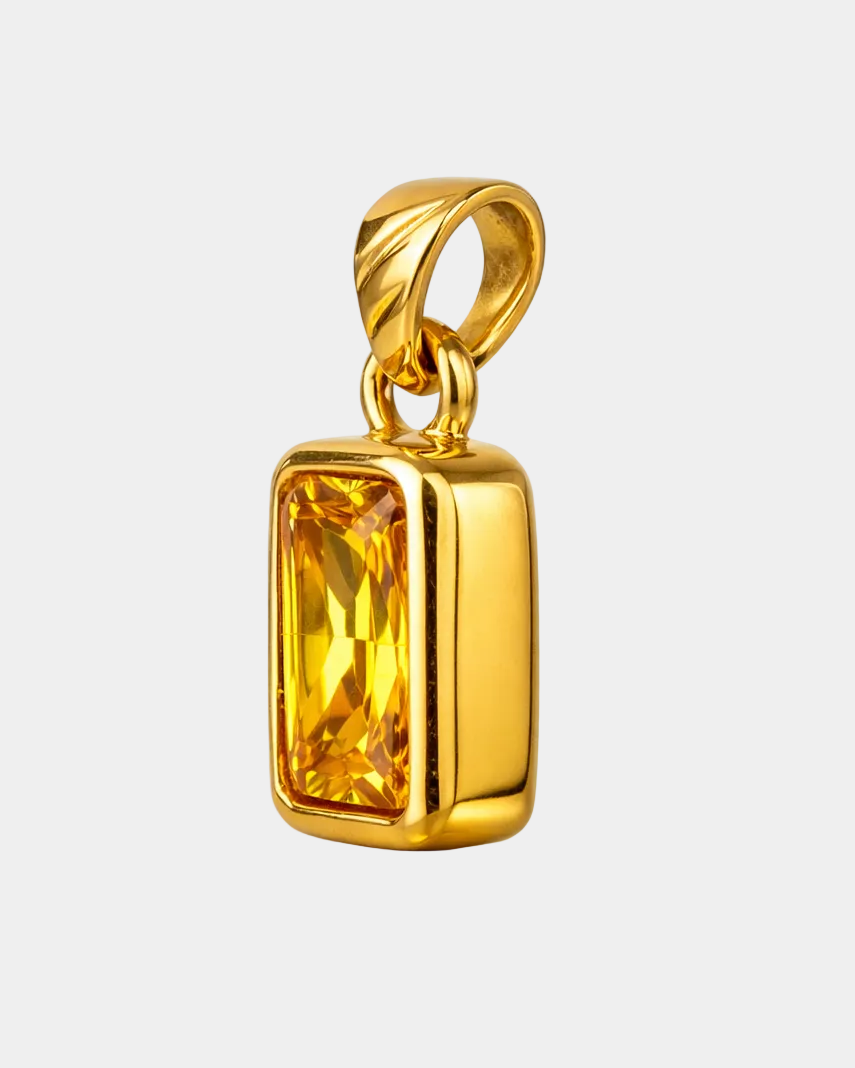Sapphire gold charm pendant
