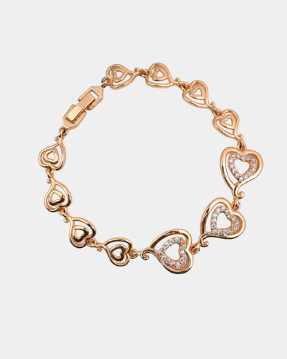 Heart-Link Diamond Bracelet