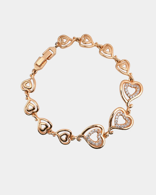 Heart-Link Diamond Bracelet