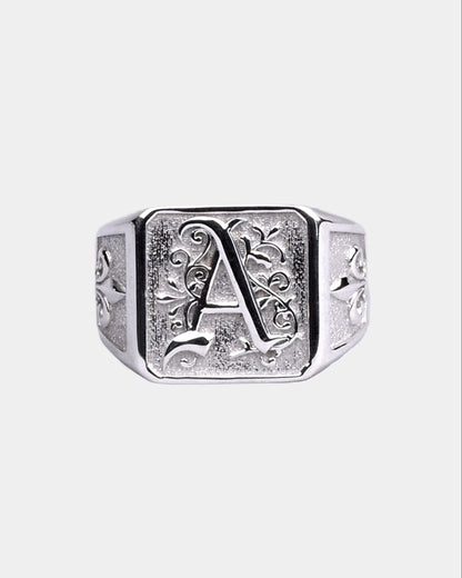 Name Initial Signet ring