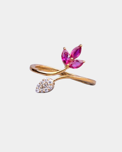 Nature Blooming Ruby Ring