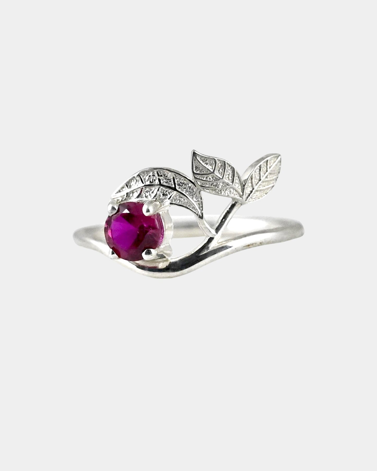 Nature Floral Ruby Ring
