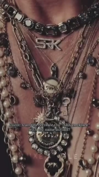 SRK inspired name initial necklace