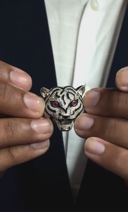 Roaring Fang Tiger Brooch