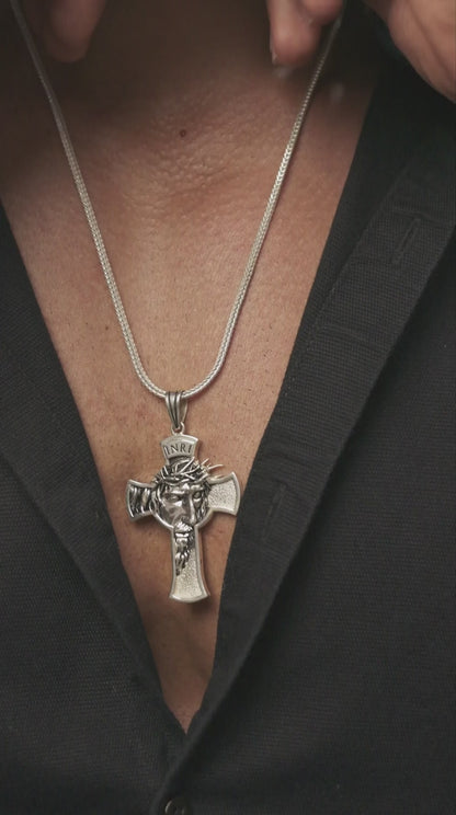 Jesus Face Cross Pendant