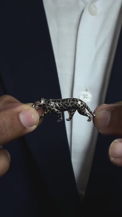 Silver Panther Brooch