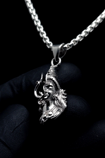 Ardhanarishvara Silver Pendant