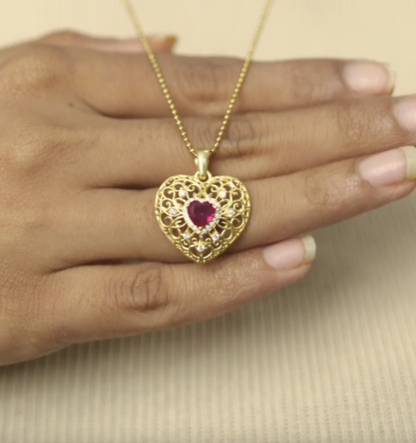 Elegant Heart Ruby pendant