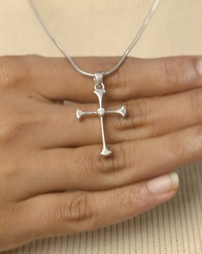 Minimalistic Diamond Cross pendant