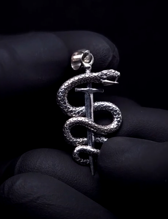 Snake Sword Charm Pendant