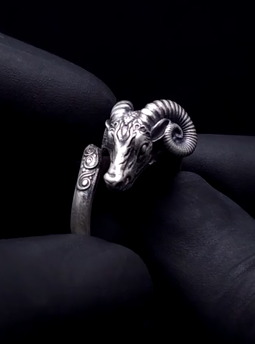 Antique Aries Goat Head Ring