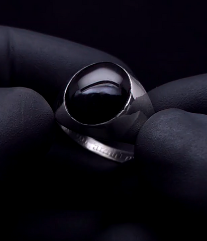 Black Onyx Oval Ring