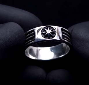 Compass Band Ring