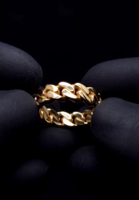 Cuban Gold Band Ring